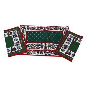Kolf Placemats Set Of 2 With Napkins Blue & Red Austrian Boy Girl Folk Vintage